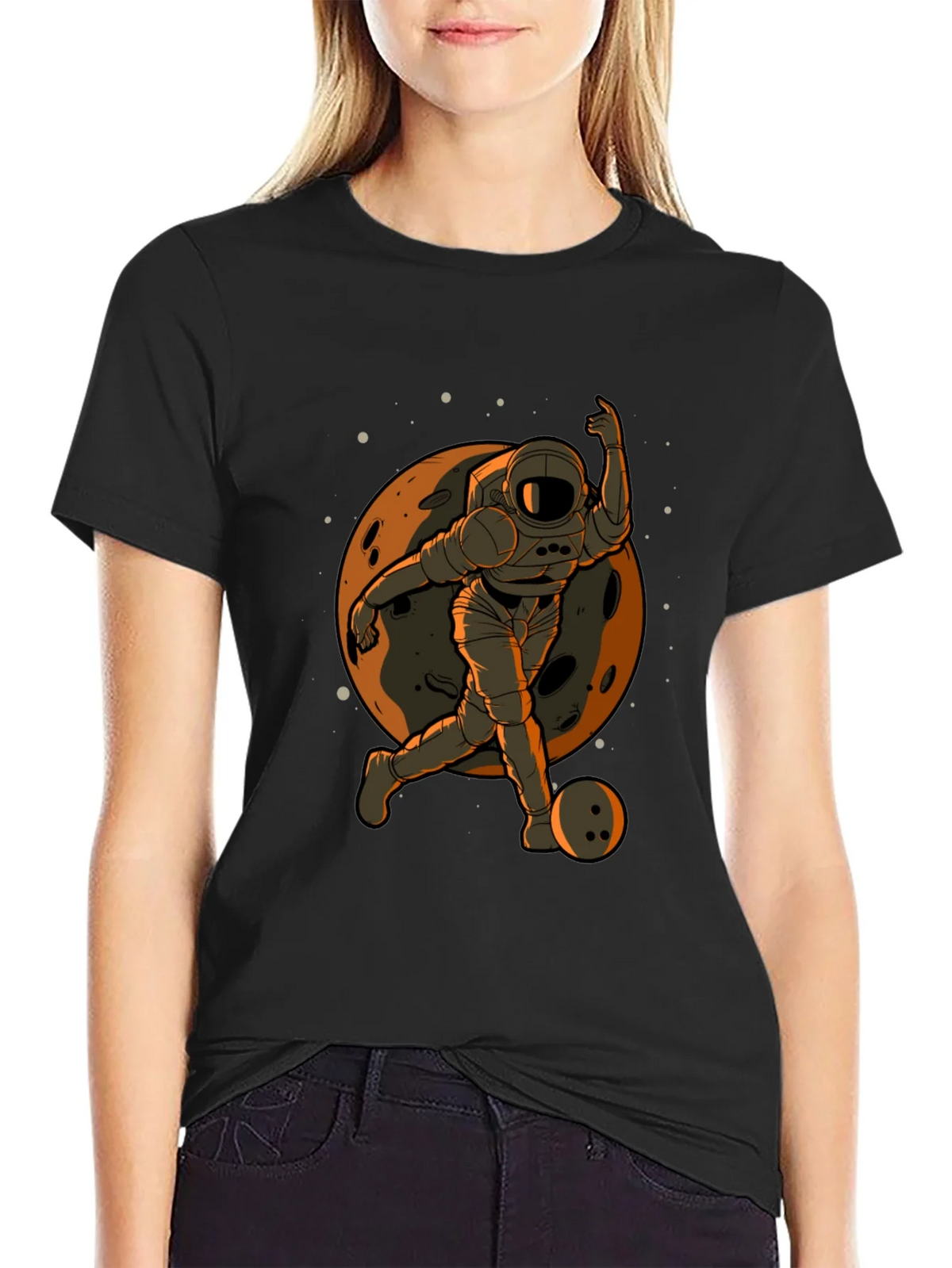 Astronaut Bowling T-Shirt - Space Themed Apparel product image 2