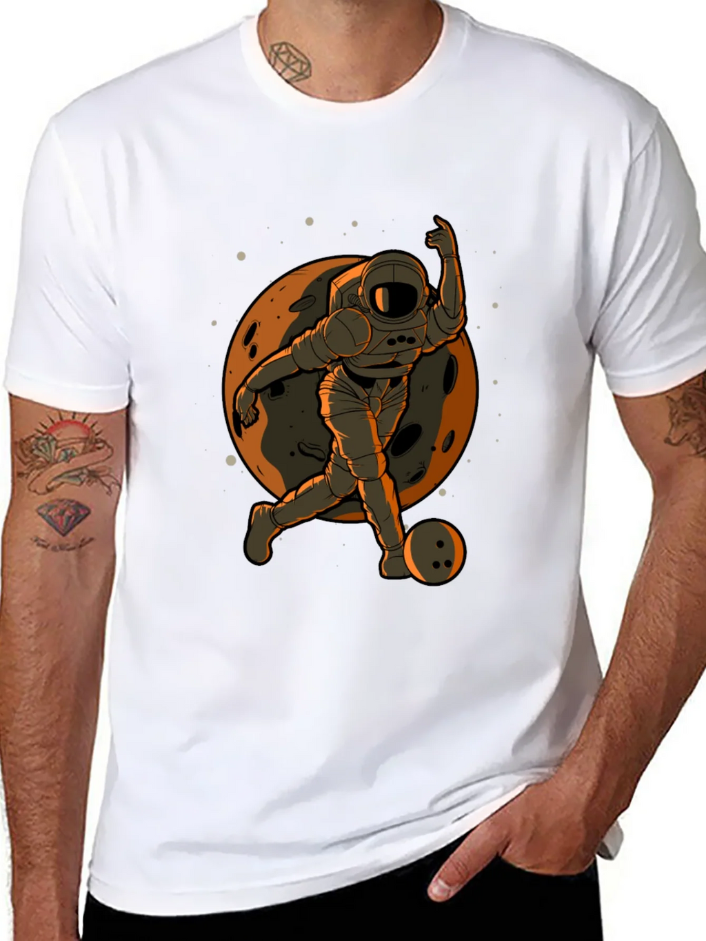 Astronaut Bowling T-Shirt - Space Themed Apparel product image 6
