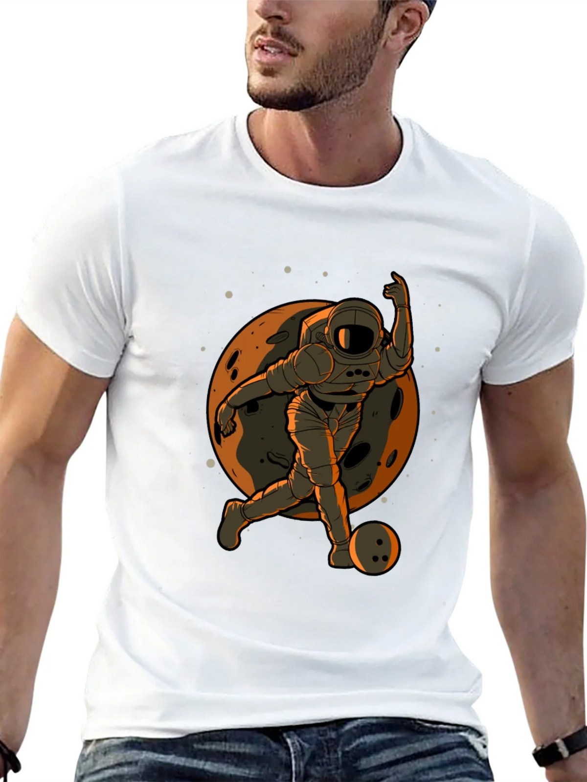 Astronaut Bowling T-Shirt - Space Themed Apparel product image 10