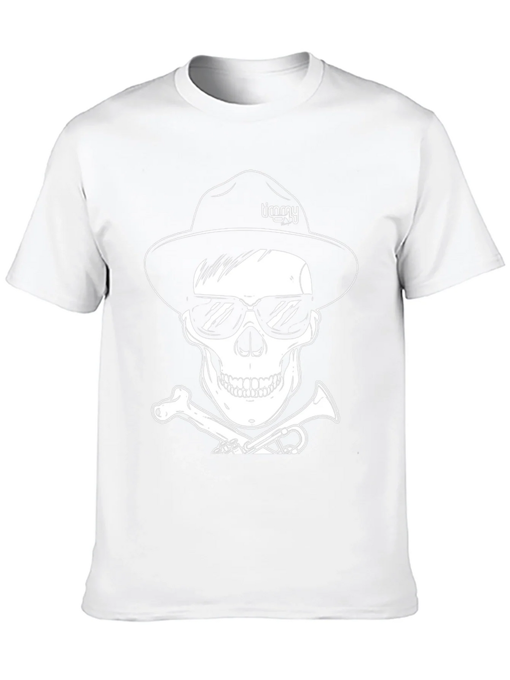 Skull with Hat & Sunglasses Graphic Tee