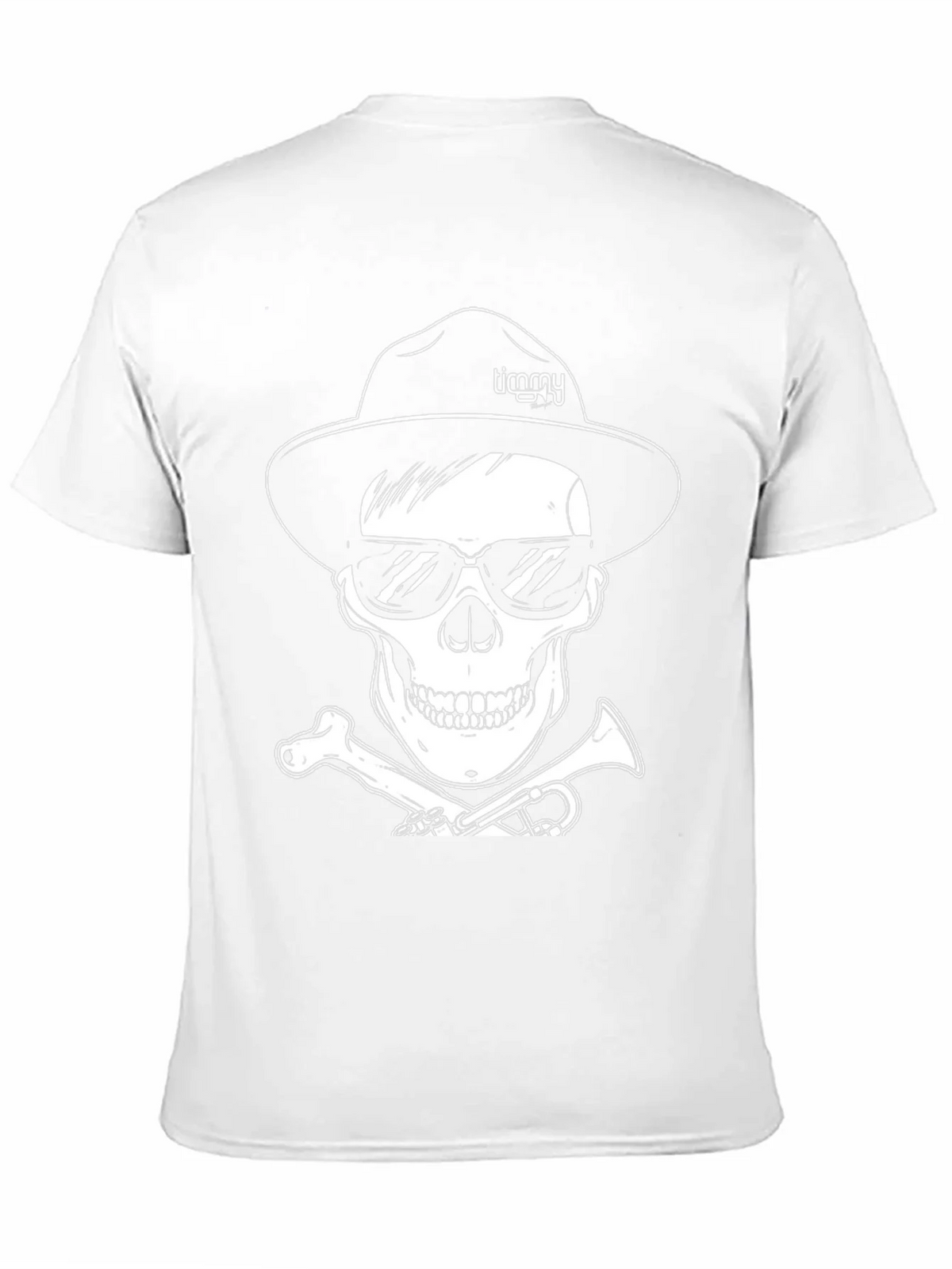 Skull with Hat & Sunglasses Graphic Tee