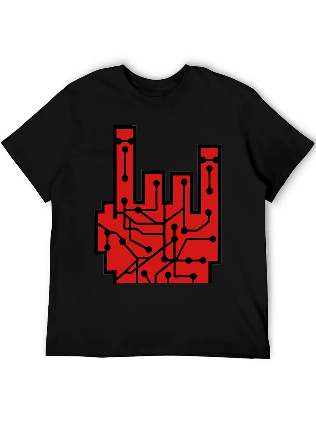 Rock On Circuit Board T-Shirt - Black product image 5