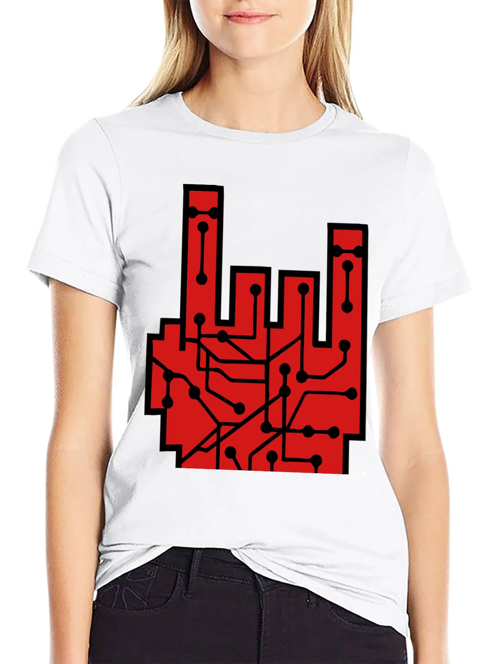 Rock On Circuit Board T-Shirt - Black product image 8