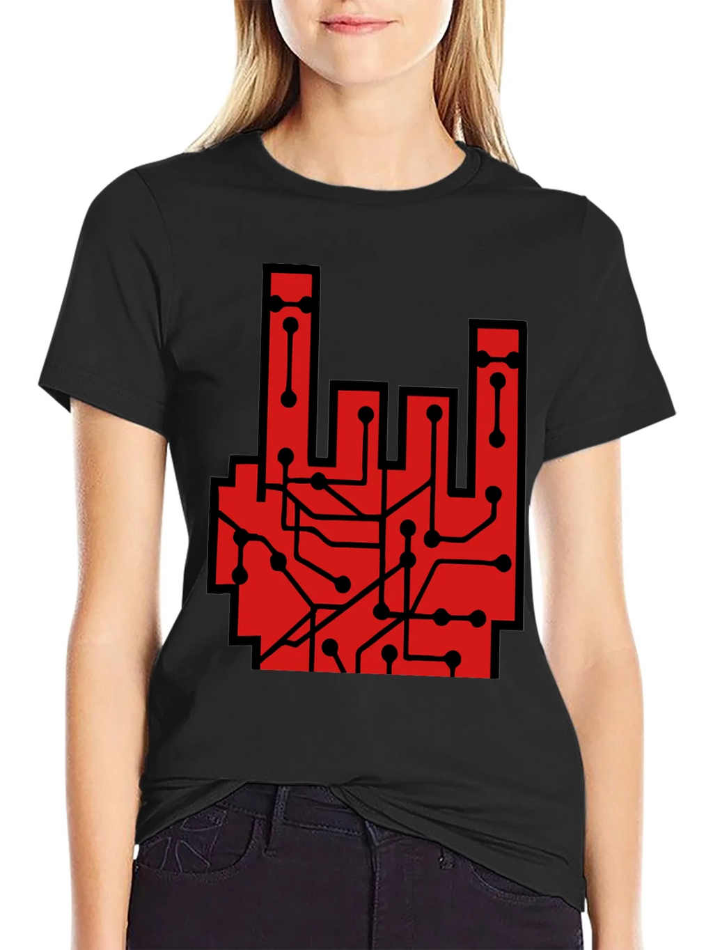 Rock On Circuit Board T-Shirt - Black product image 2
