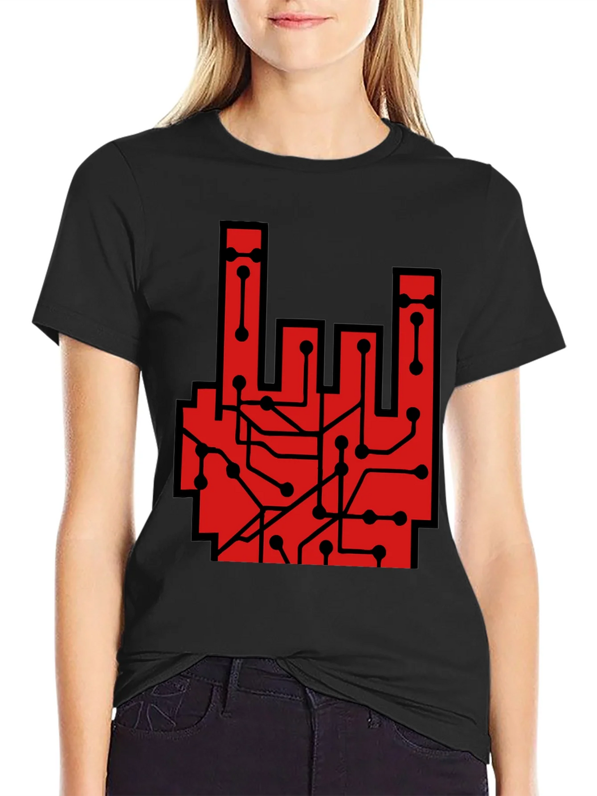 Rock On Circuit Board T-Shirt - Black product image 2