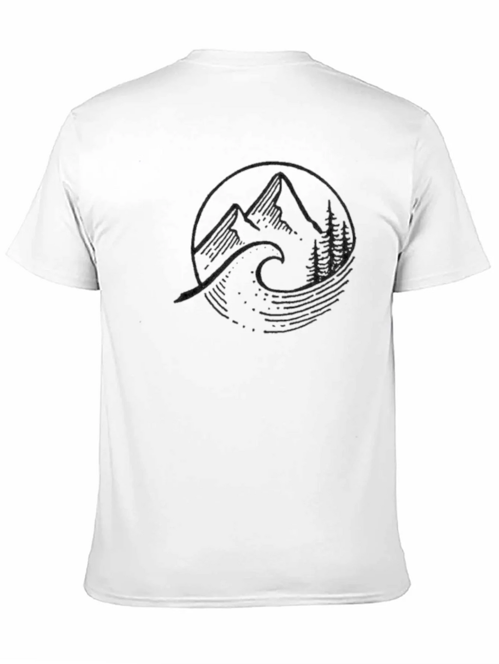 Mountain Wave Graphic Tee - Black Cotton T-Shirt product image 10