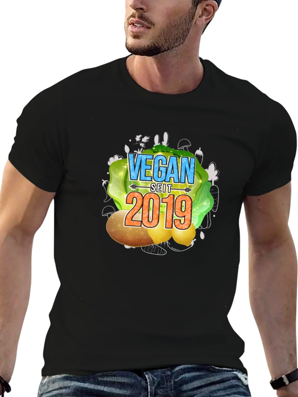 Vegan Seit 2019 T-Shirt - Black Tee product image 6