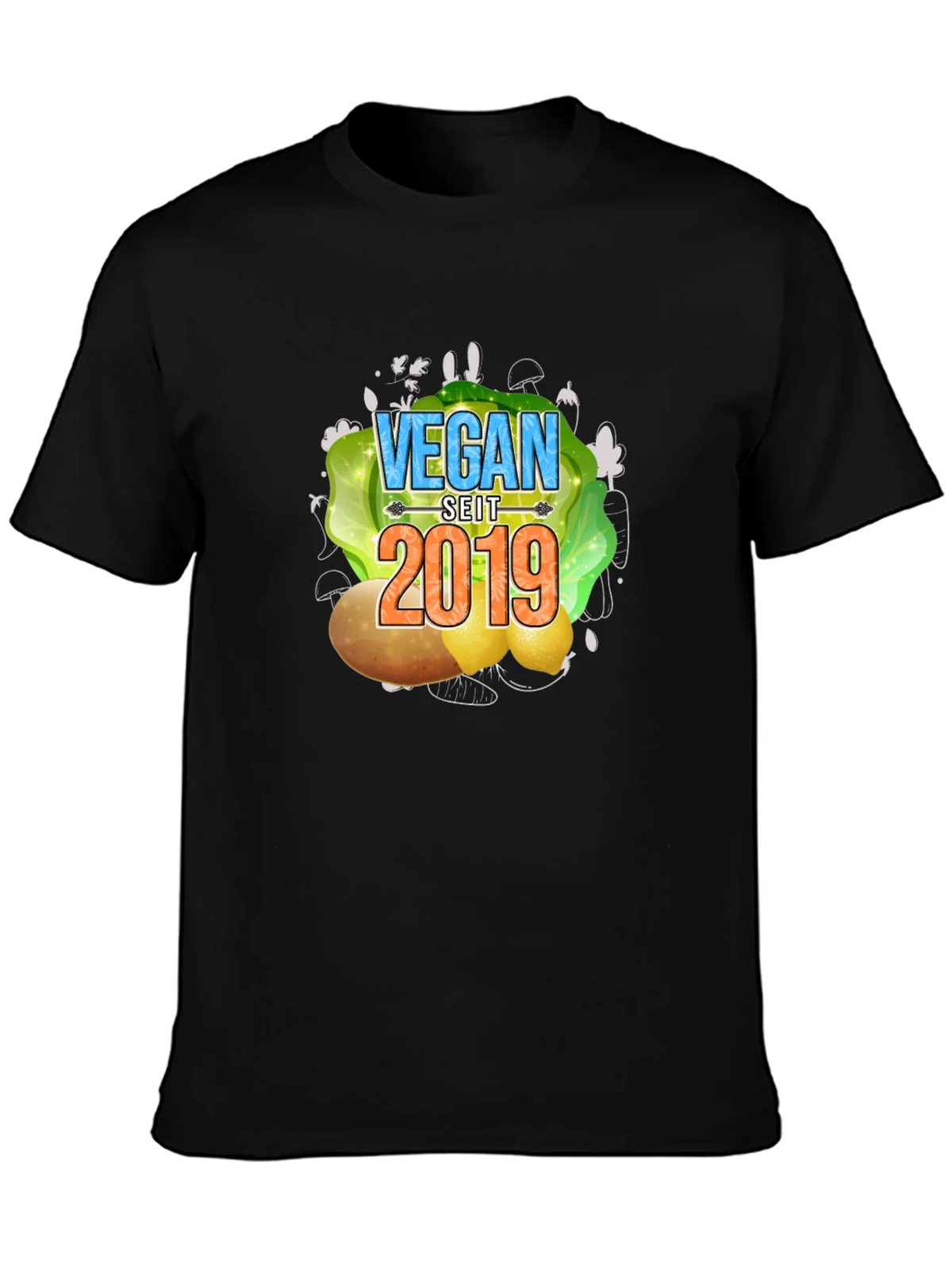 Vegan Seit 2019 T-Shirt - Black Tee product image 3