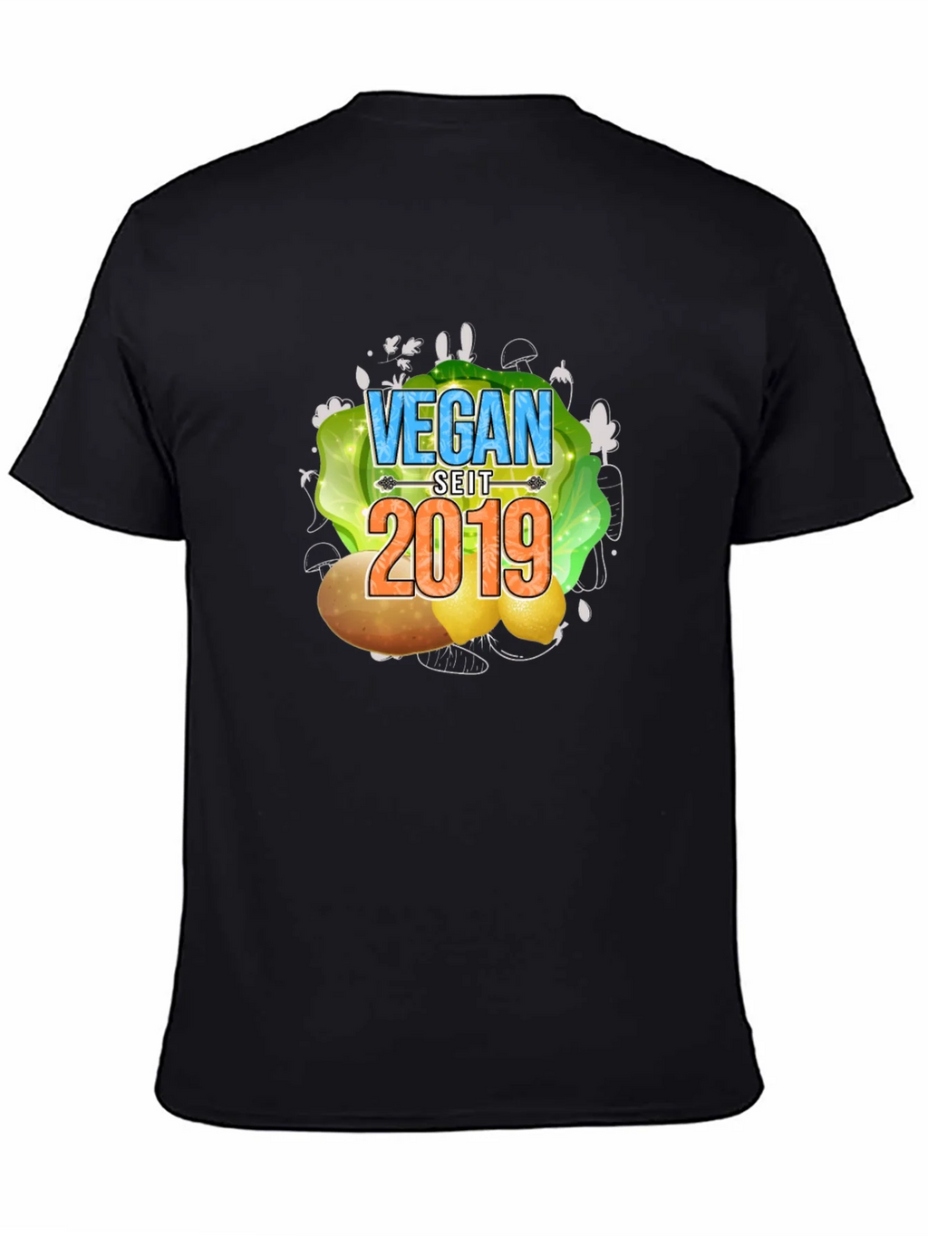 Vegan Seit 2019 T-Shirt - Black Tee product image 4