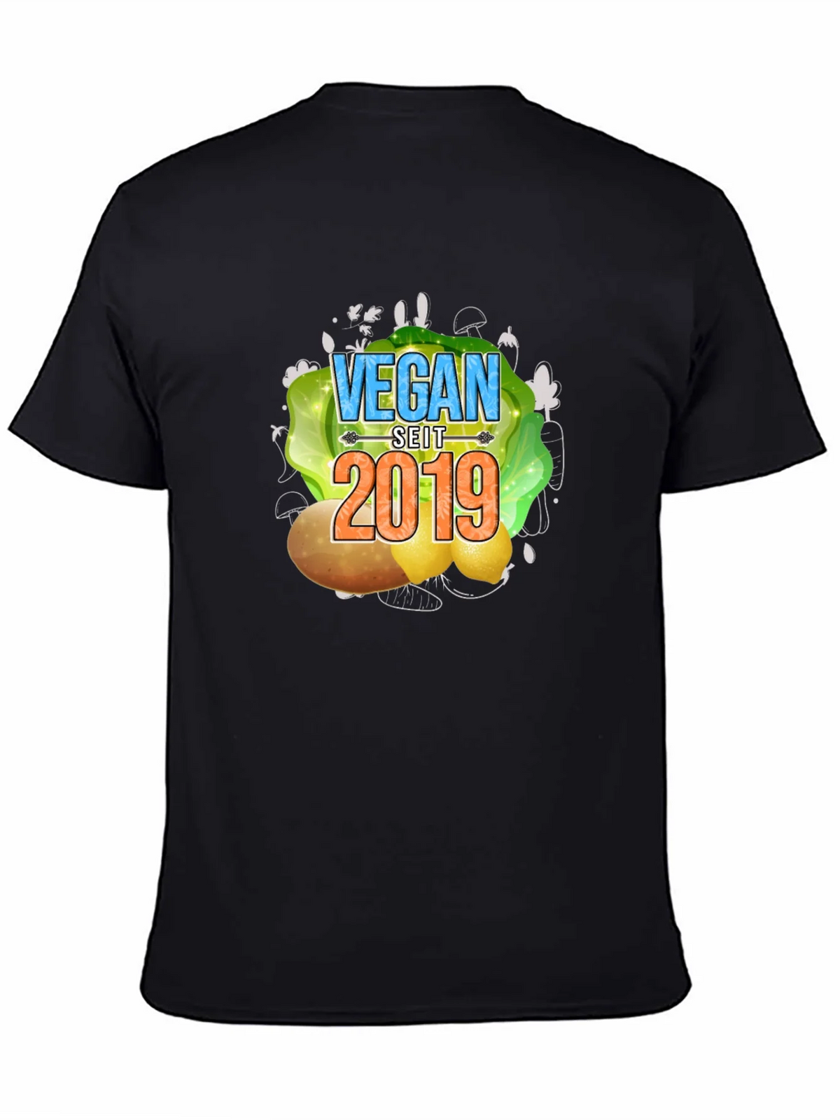 Vegan Seit 2019 T-Shirt - Black Tee product image 4