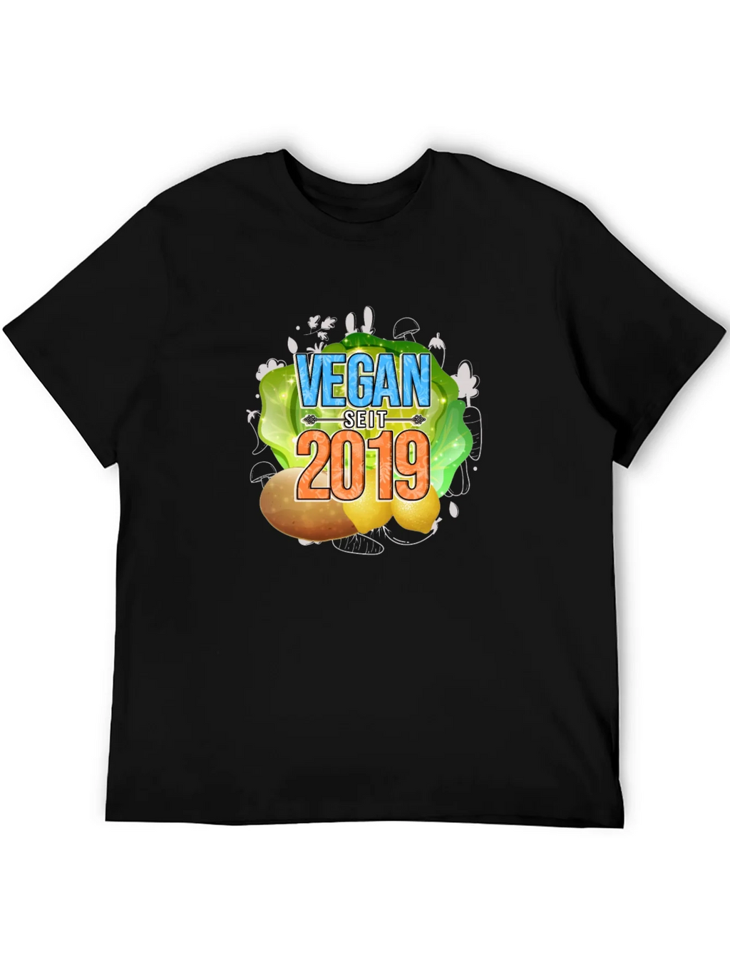 Vegan Seit 2019 T-Shirt - Black Tee product image 5