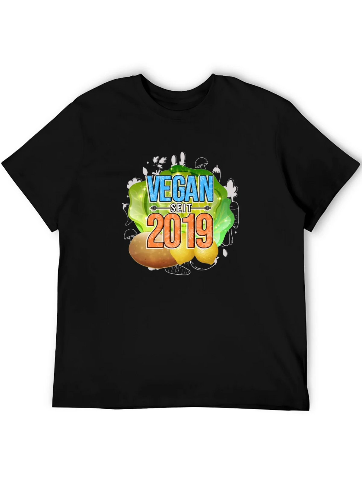 Vegan Seit 2019 T-Shirt - Black Tee product image 5