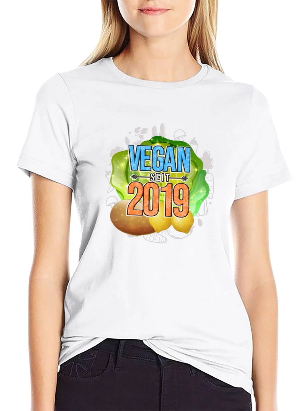 Vegan Seit 2019 T-Shirt - Black Tee product image 7