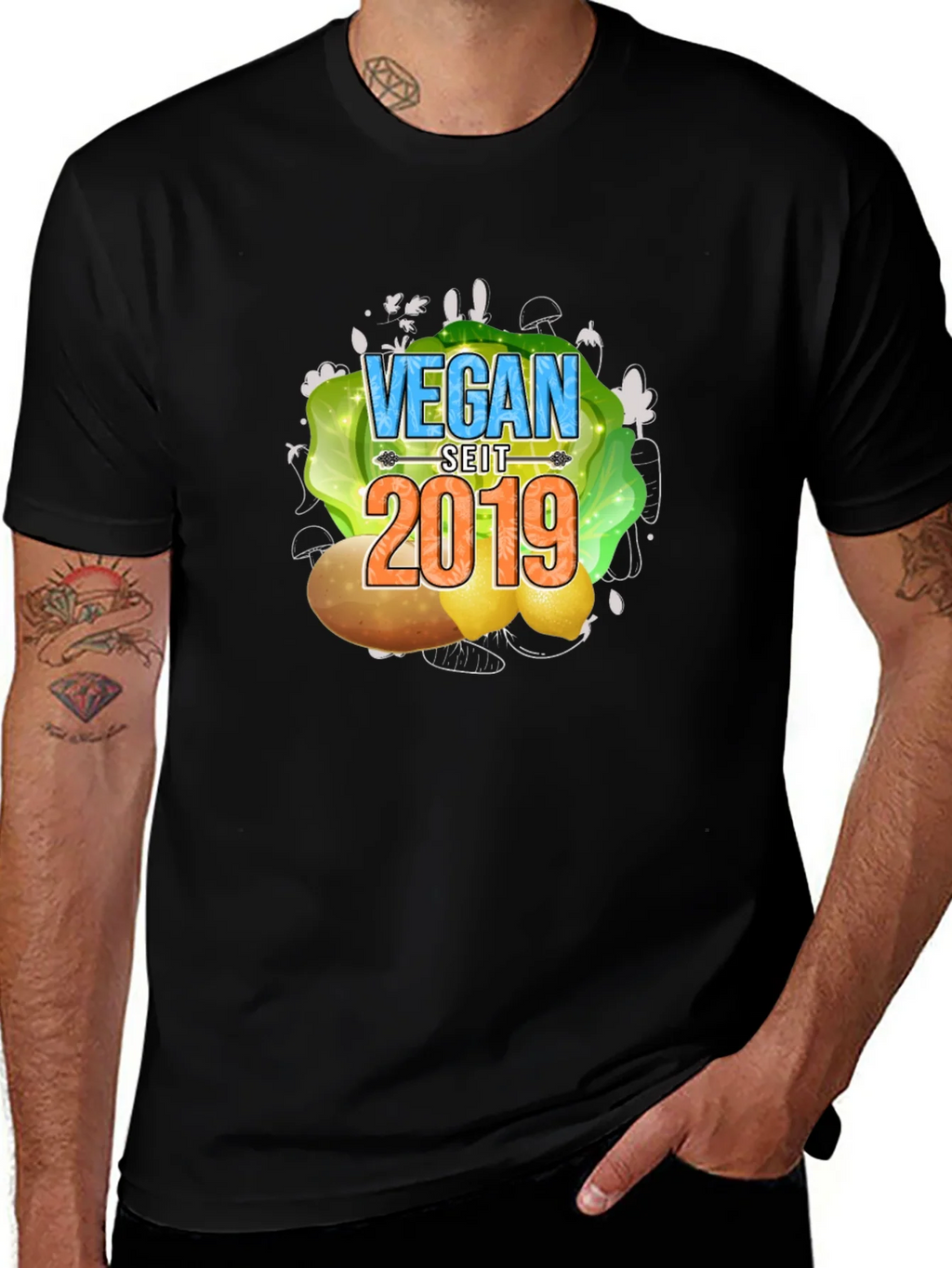 Vegan Seit 2019 T-Shirt - Black Tee product image 1