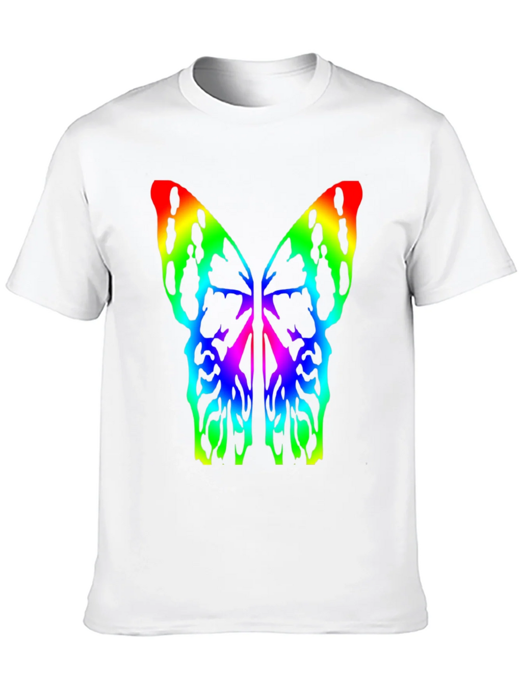 Rainbow Butterfly Wings Black T-Shirt product image 7