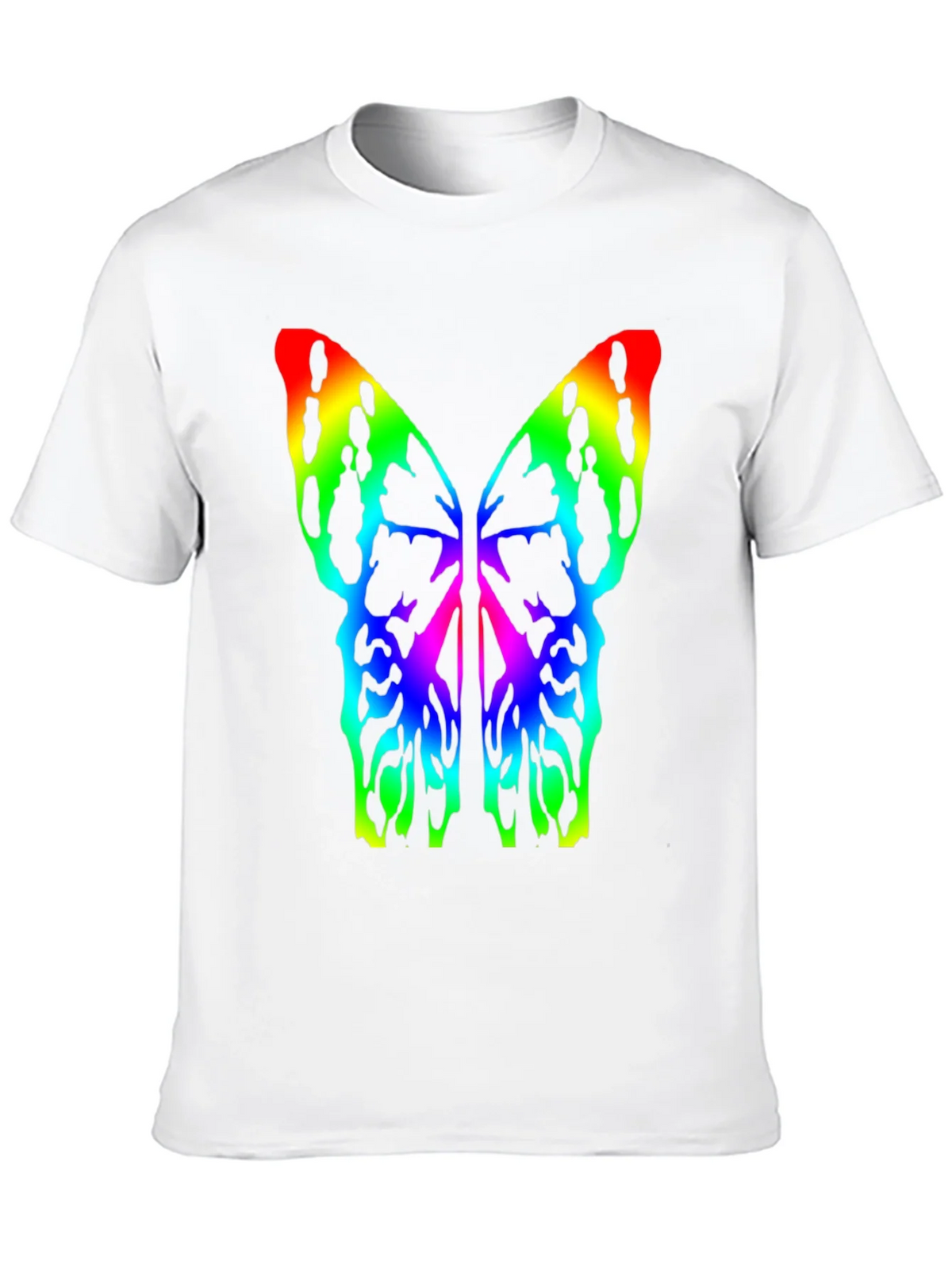 Rainbow Butterfly Wings Black T-Shirt product image 7