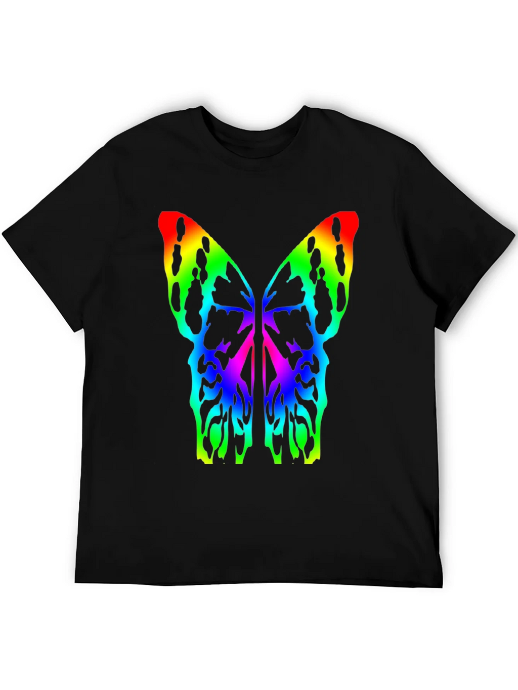 Rainbow Butterfly Wings Black T-Shirt product image 4