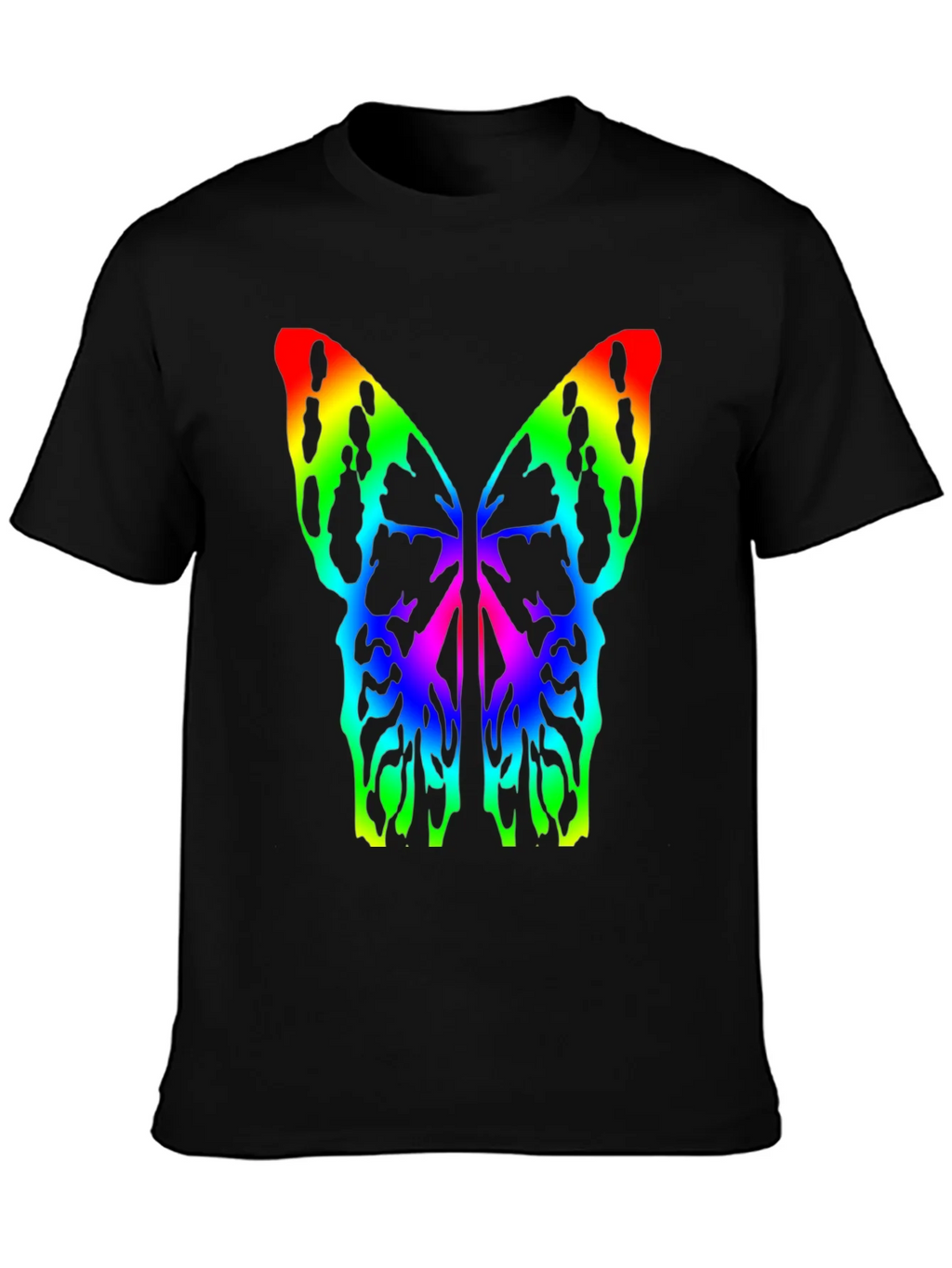 Rainbow Butterfly Wings Black T-Shirt product image 3