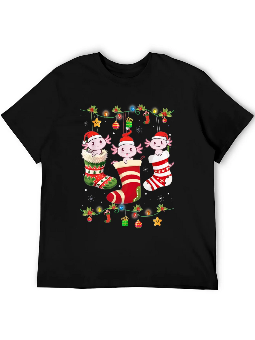 Christmas Axolotl Stocking T-Shirt product image 5