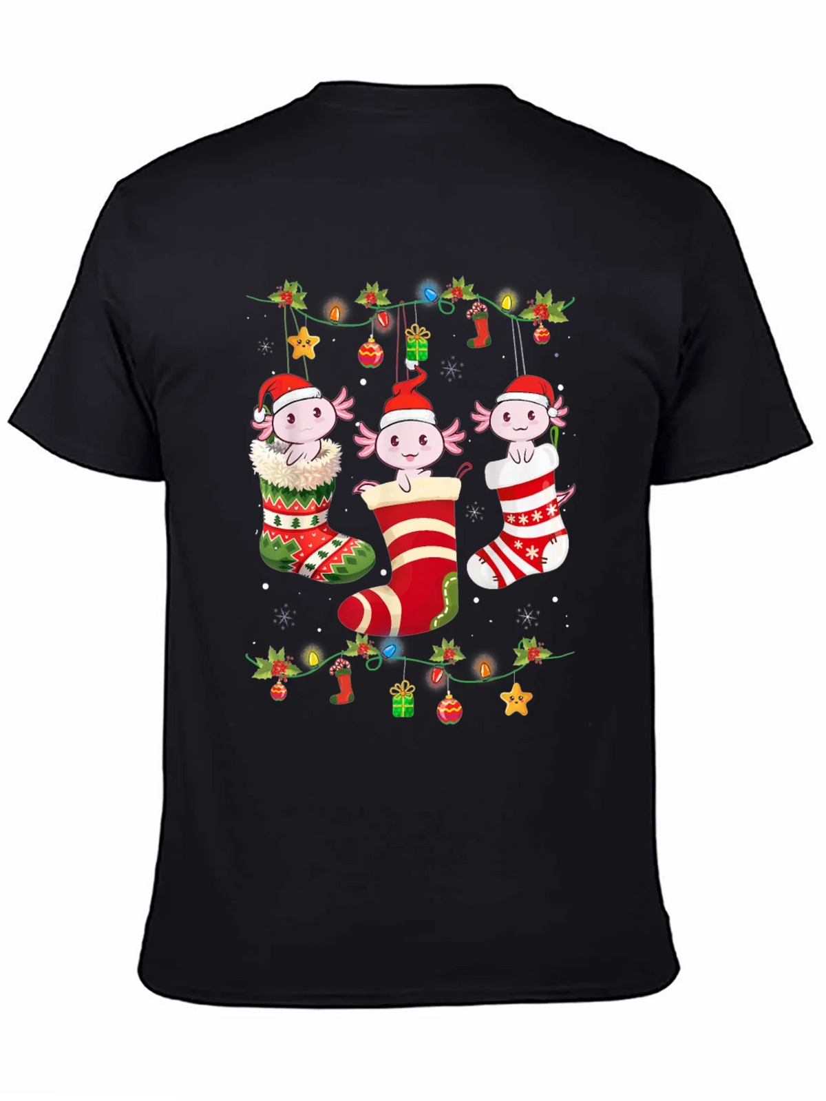 Christmas Axolotl Stocking T-Shirt product image 4