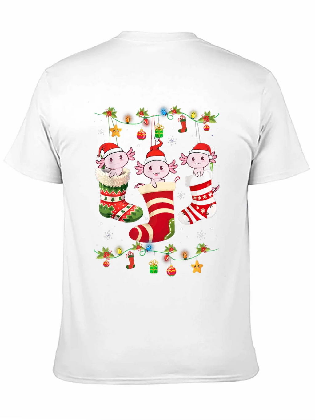 Christmas Axolotl Stocking T-Shirt product image 10