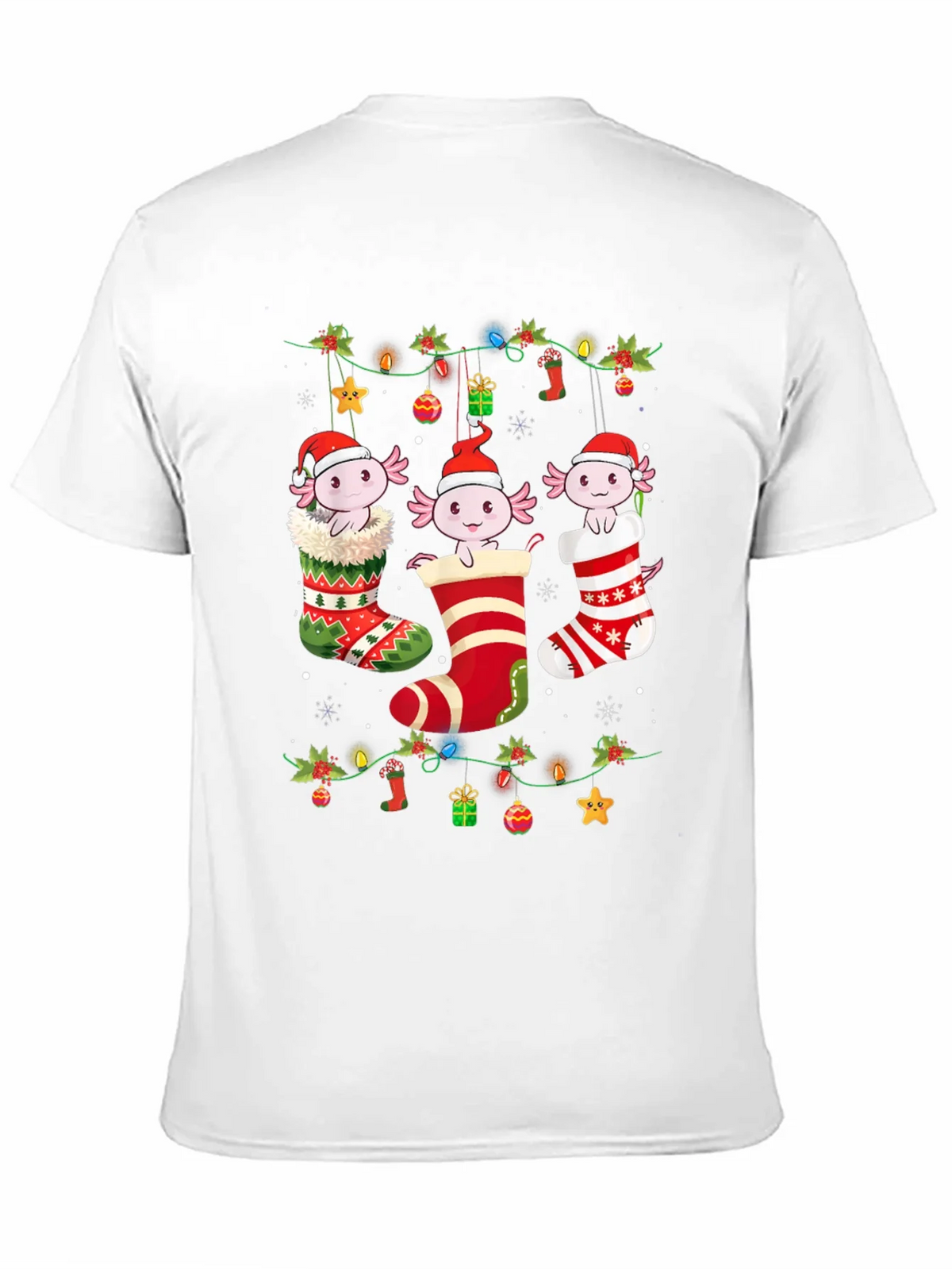 Christmas Axolotl Stocking T-Shirt product image 10