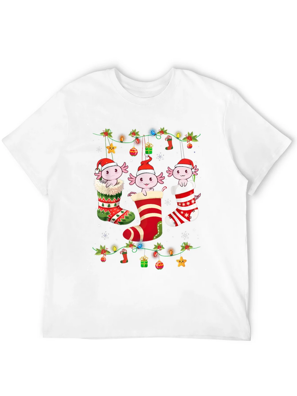 Christmas Axolotl Stocking T-Shirt product image 11