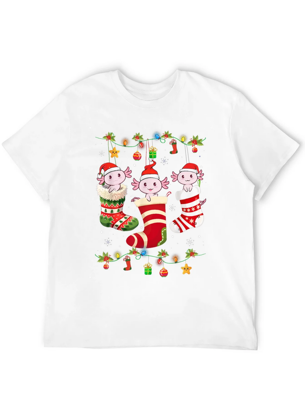 Christmas Axolotl Stocking T-Shirt product image 11