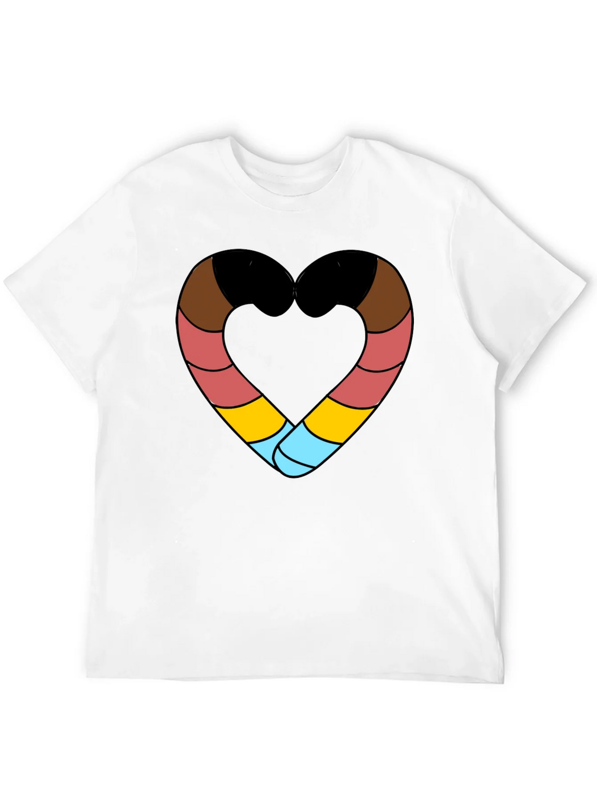 Striped Heart Graphic Black T-Shirt product image 11