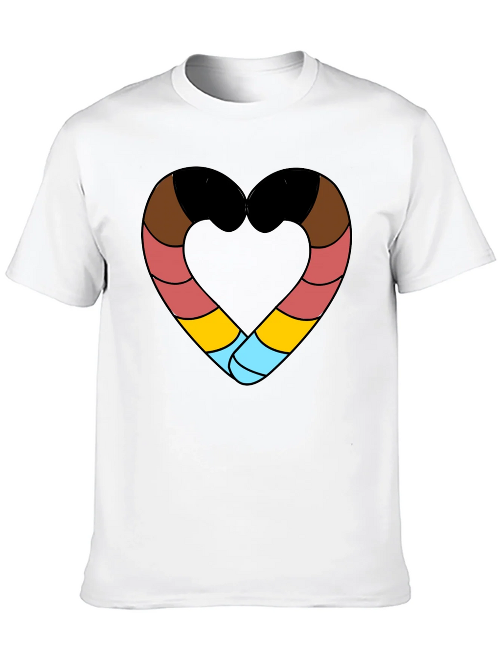 Striped Heart Graphic Black T-Shirt product image 9