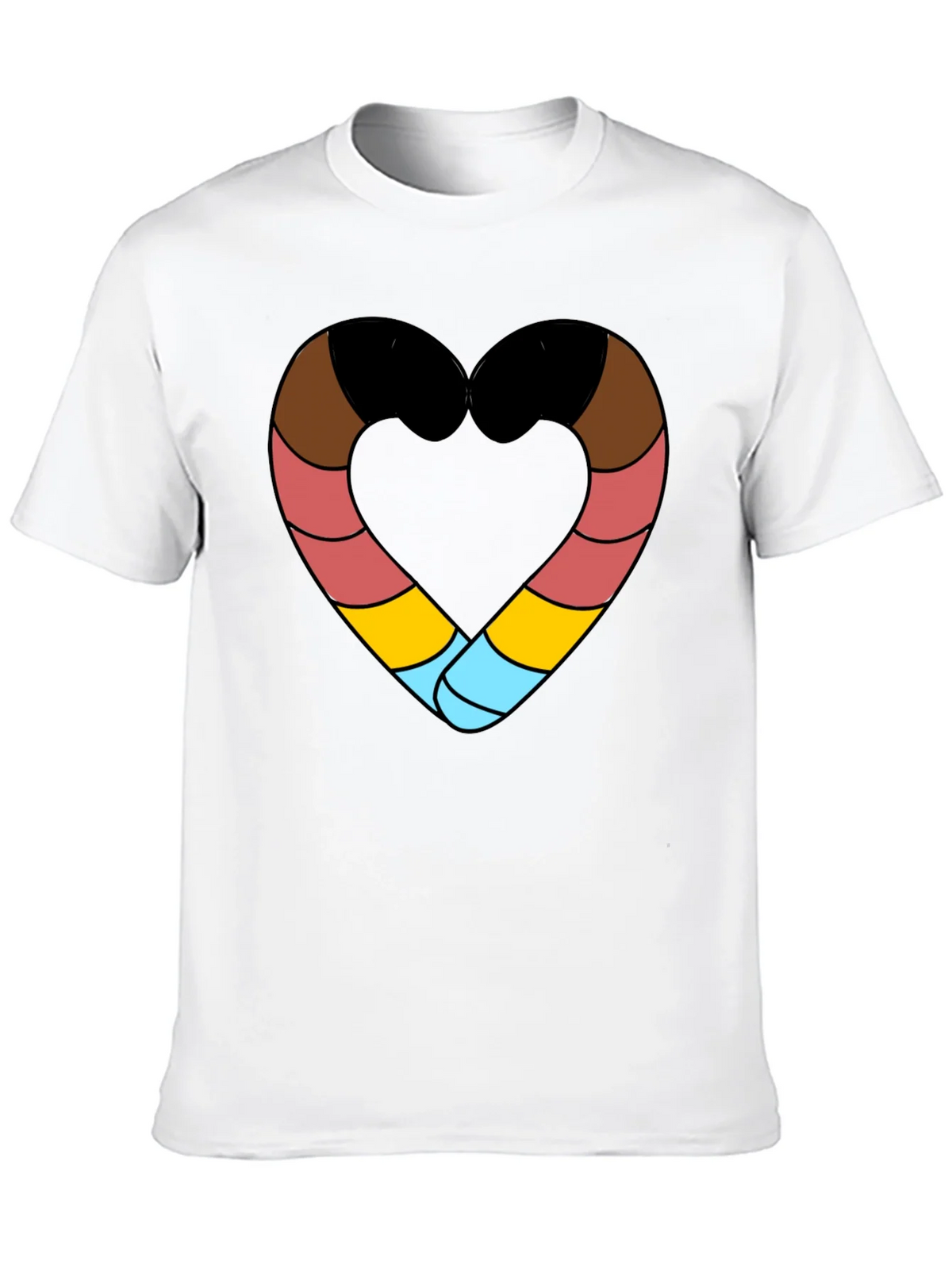 Striped Heart Graphic Black T-Shirt product image 9