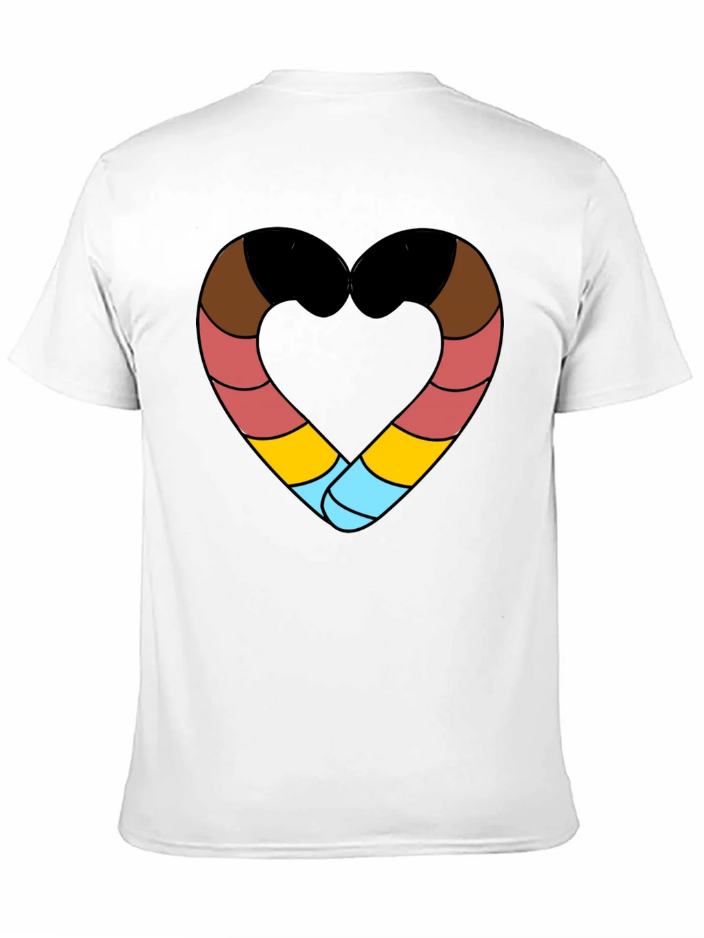Striped Heart Graphic Black T-Shirt product image 10