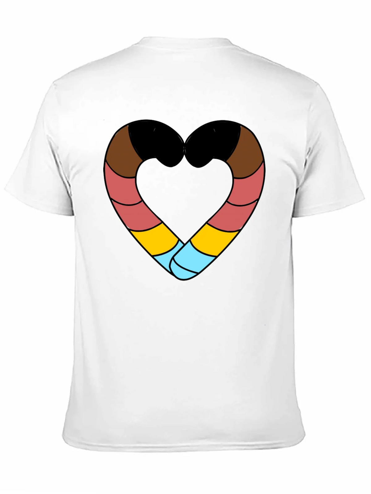 Striped Heart Graphic Black T-Shirt product image 10
