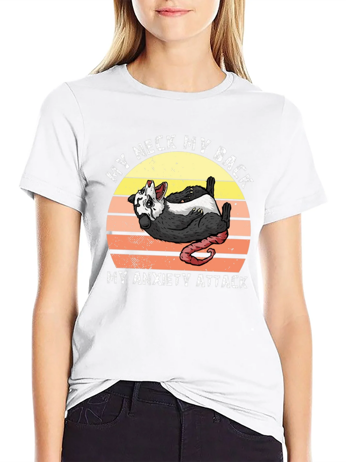 My Neck My Back Anxiety Attack Possum T-Shirt product image 6