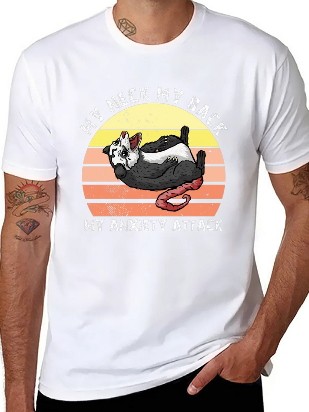 My Neck My Back Anxiety Attack Possum T-Shirt product image 5