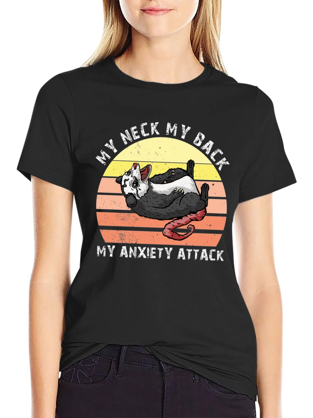 My Neck My Back Anxiety Attack Possum T-Shirt product image 1