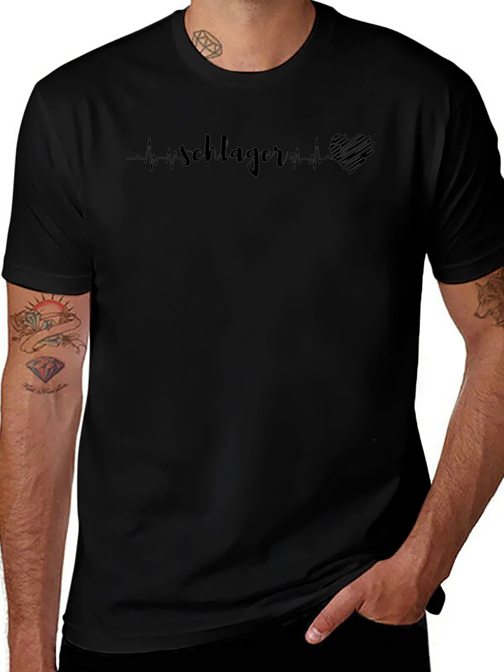 Schlager Heartbeat Graphic Tee - Mens Black T-Shirt product image 1