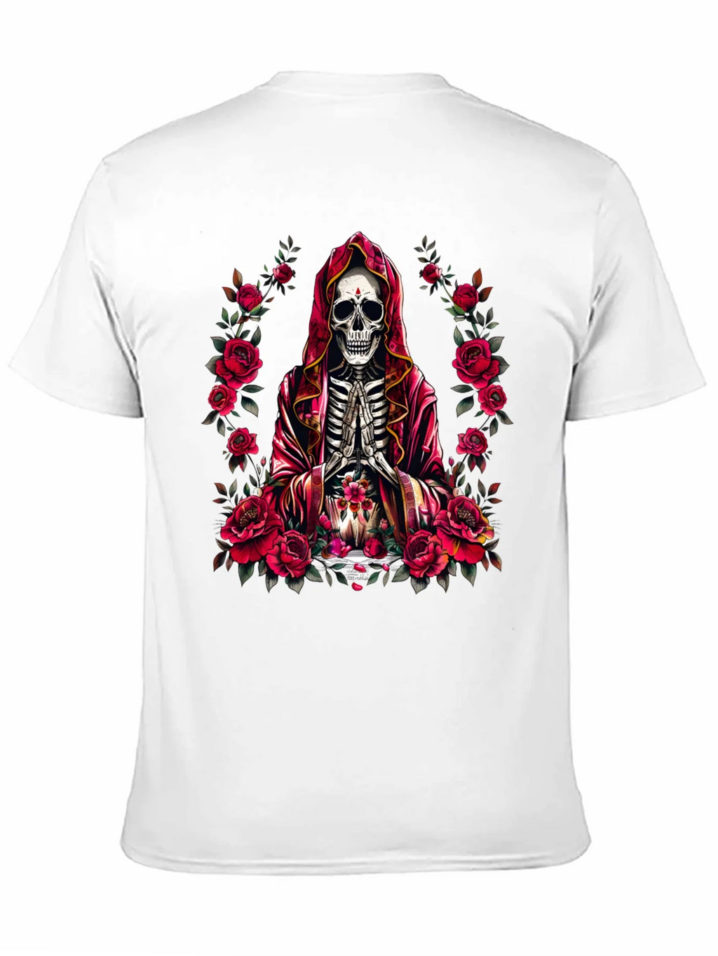 Skeleton Monk Rose T-Shirt - Gothic Style product image 10