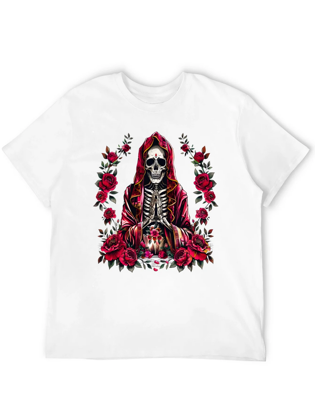 Skeleton Monk Rose T-Shirt - Gothic Style product image 11