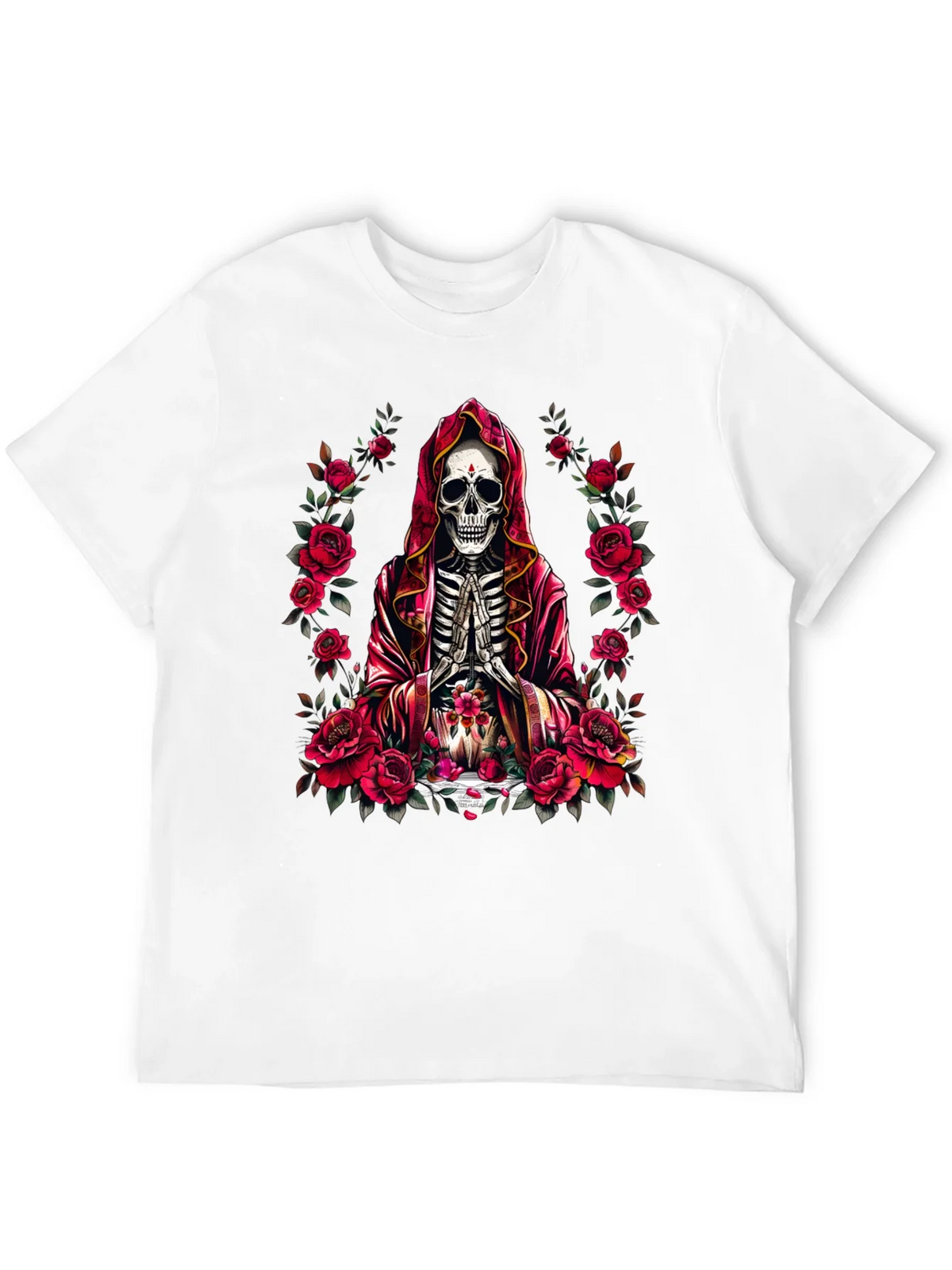 Skeleton Monk Rose T-Shirt - Gothic Style product image 11