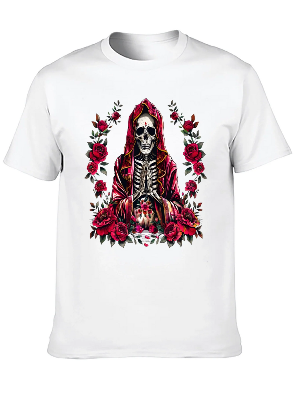 Skeleton Monk Rose T-Shirt - Gothic Style product image 9