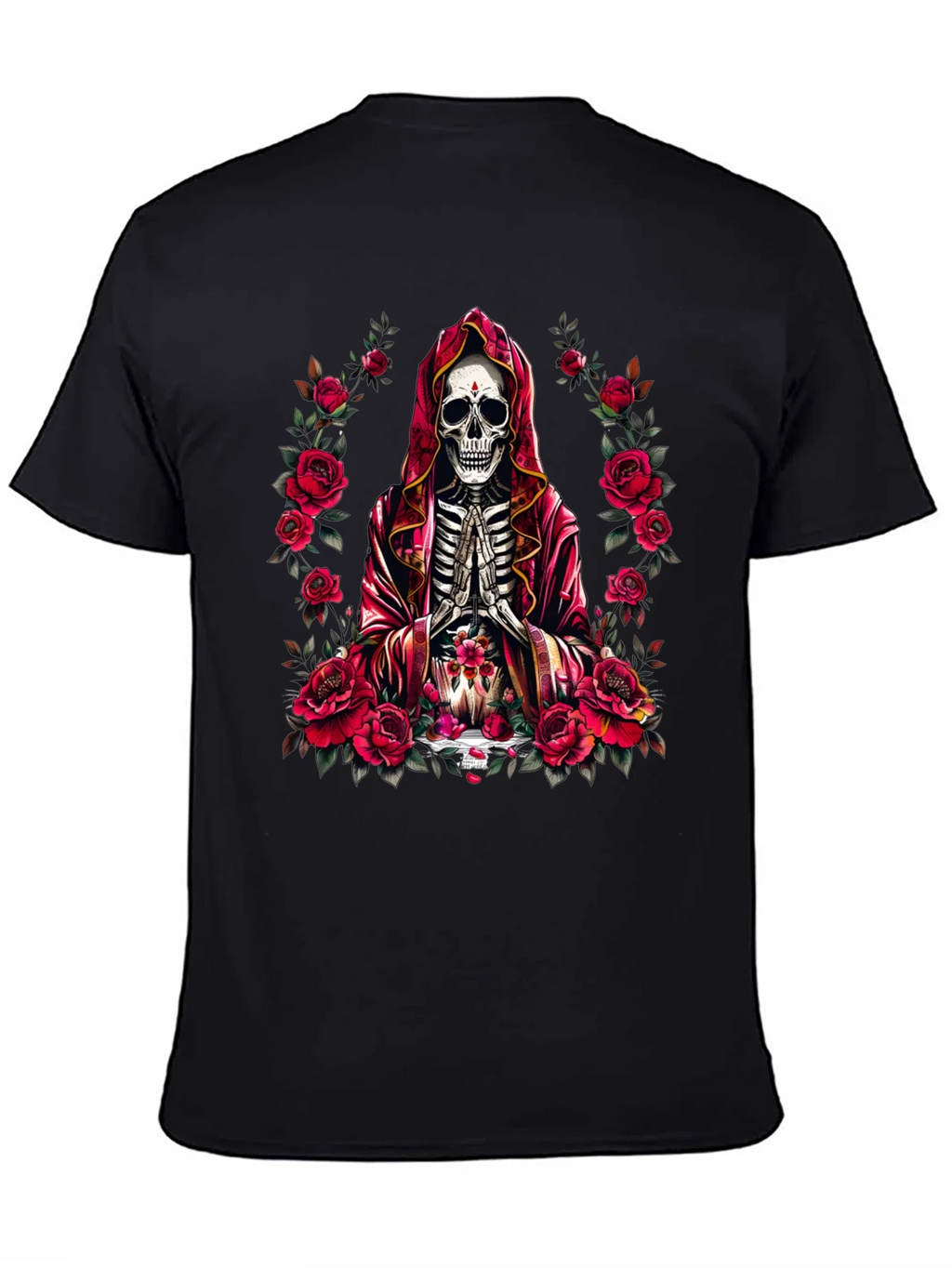 Skeleton Monk Rose T-Shirt - Gothic Style product image 4