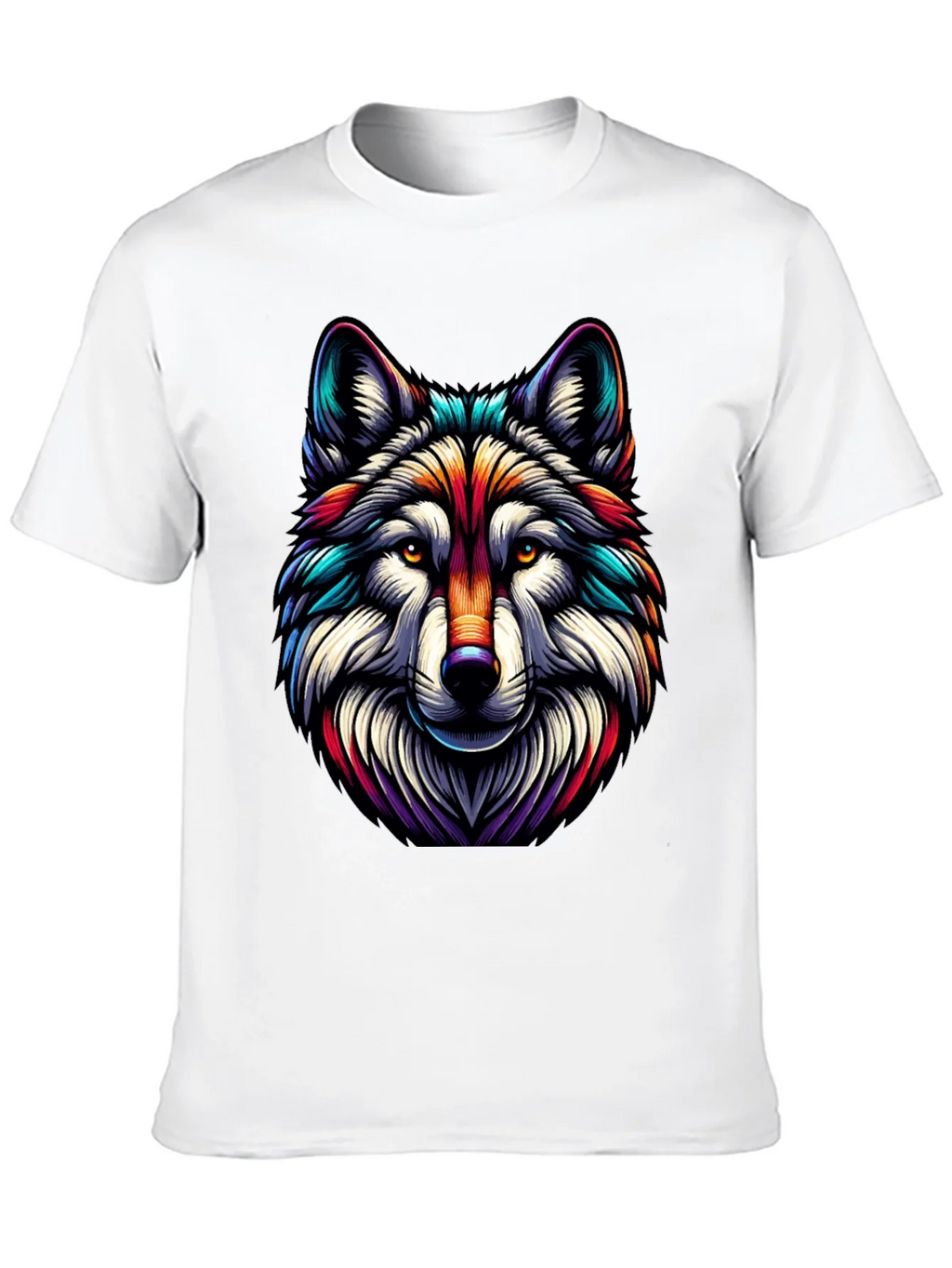 Vibrant Wolf Graphic Tee - Stylish Mens Black T-Shirt product image 9