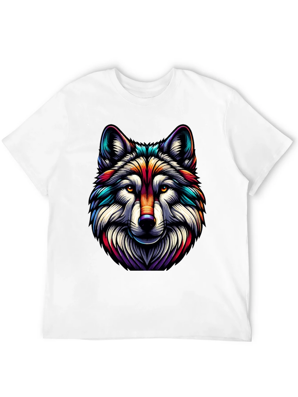 Vibrant Wolf Graphic Tee - Stylish Mens Black T-Shirt product image 11