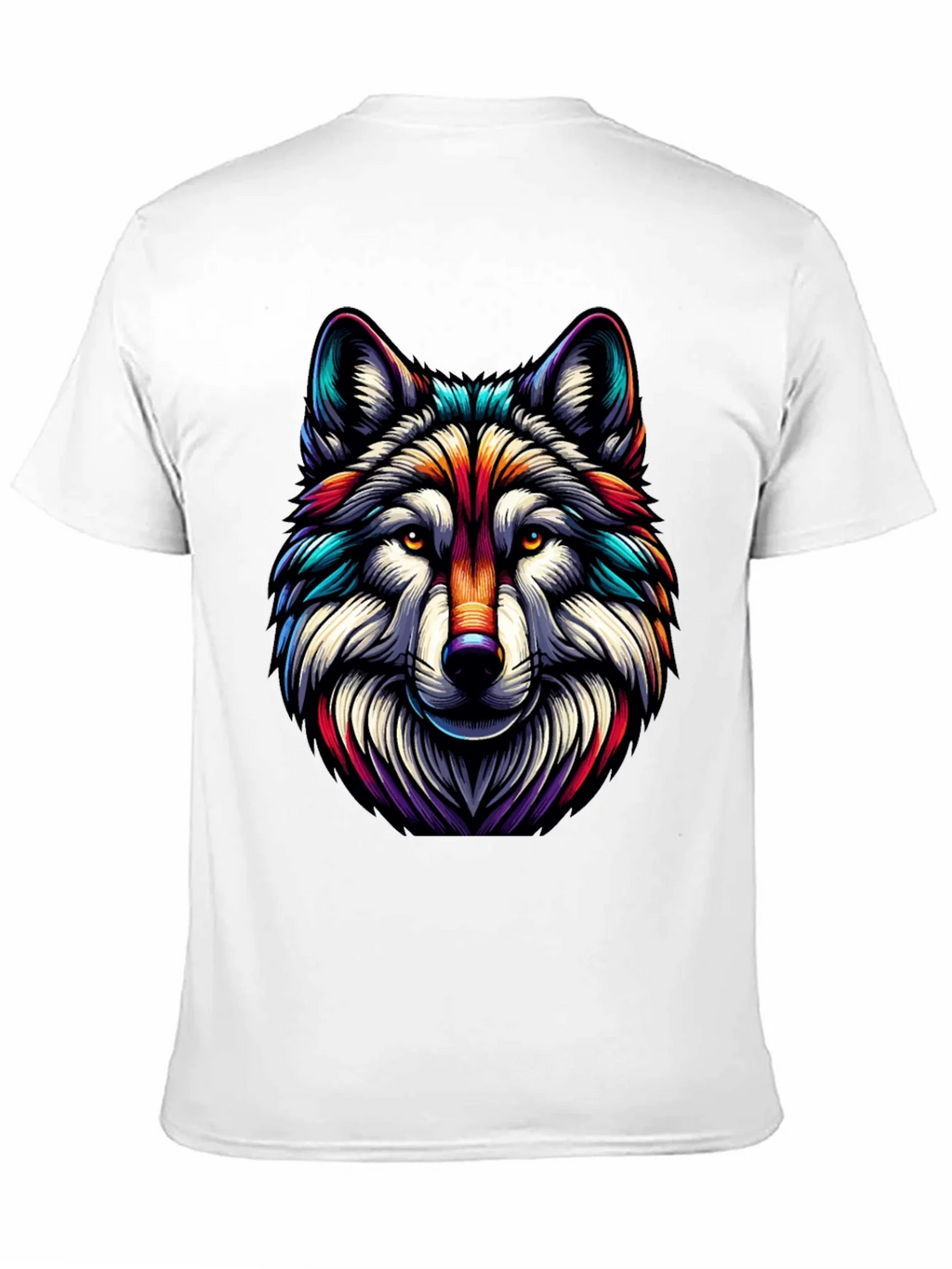 Vibrant Wolf Graphic Tee - Stylish Mens Black T-Shirt product image 10