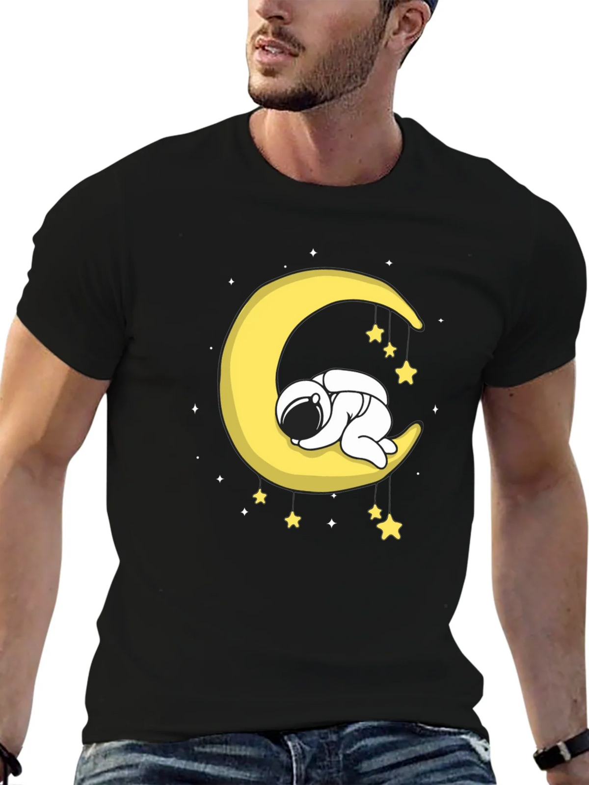 Astronaut Sleeping on Moon Graphic T-Shirt product image 6