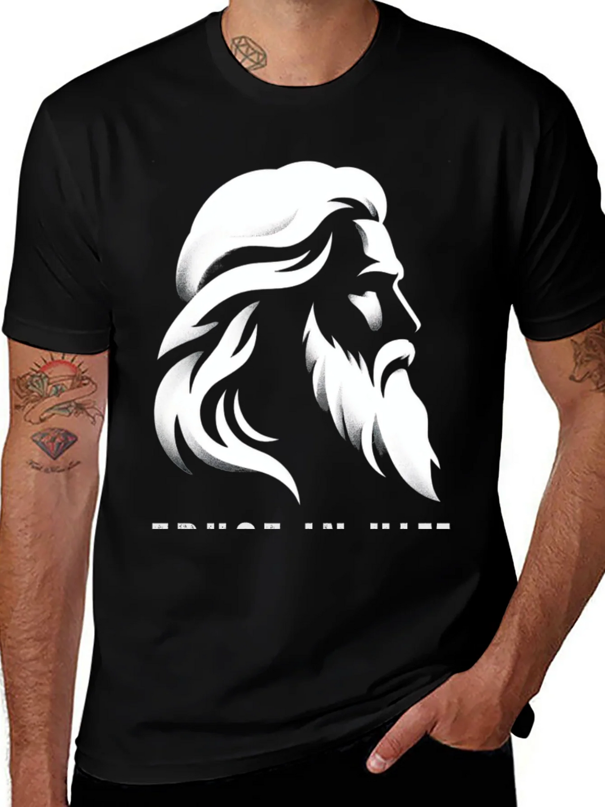 Trust in Him Graphic T-Shirt - Black product image 1