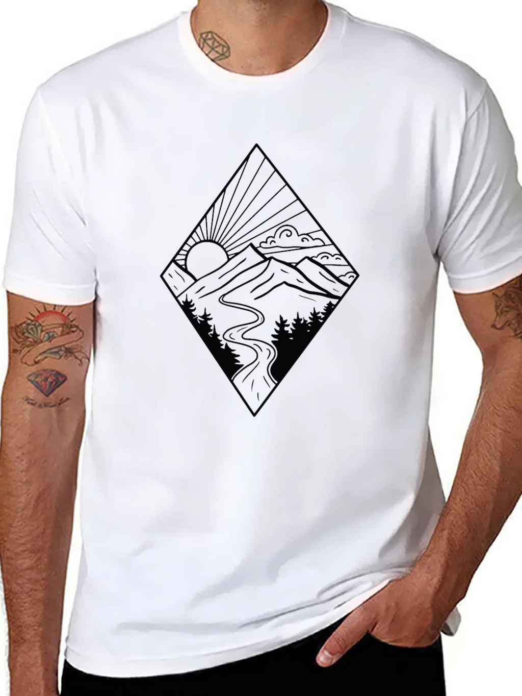 Mountainscape Graphic Black Tee product image 7