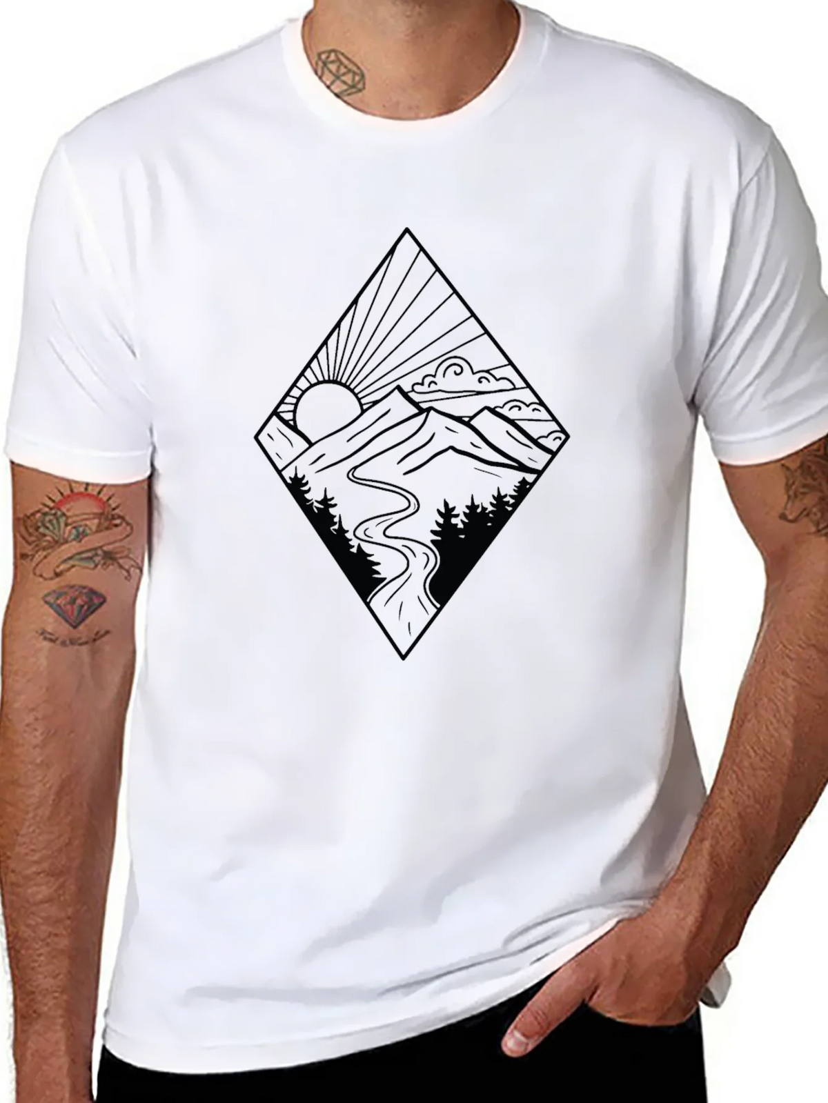 Mountainscape Graphic Black Tee product image 7