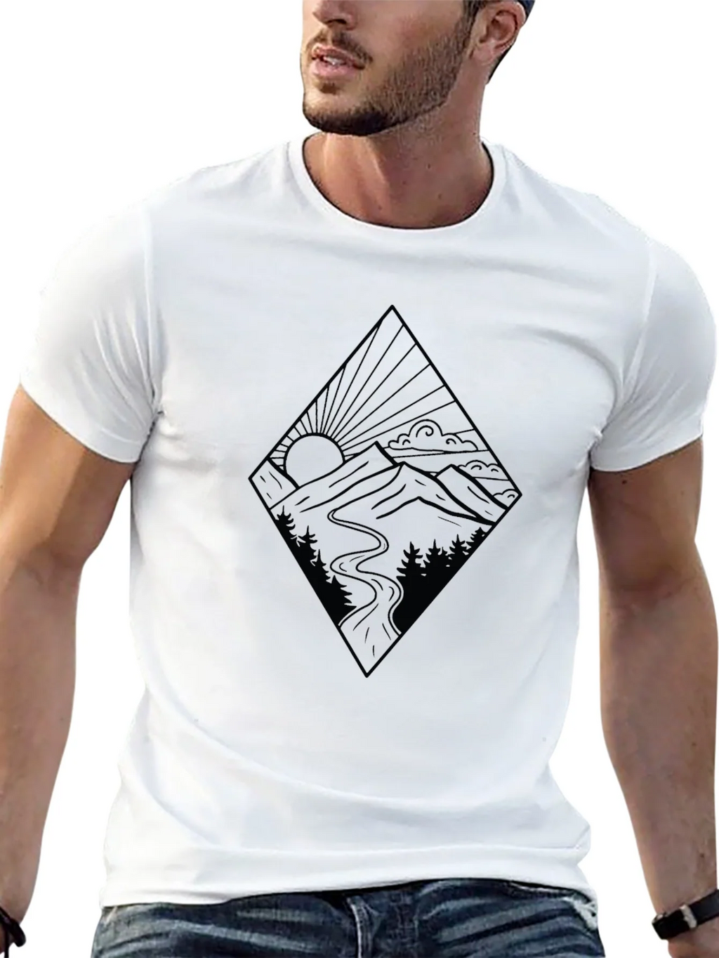 Mountainscape Graphic Black Tee product image 12